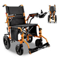 MILVBUSISS Lightweight Foldable Electric Wheelchair Orange & Regular