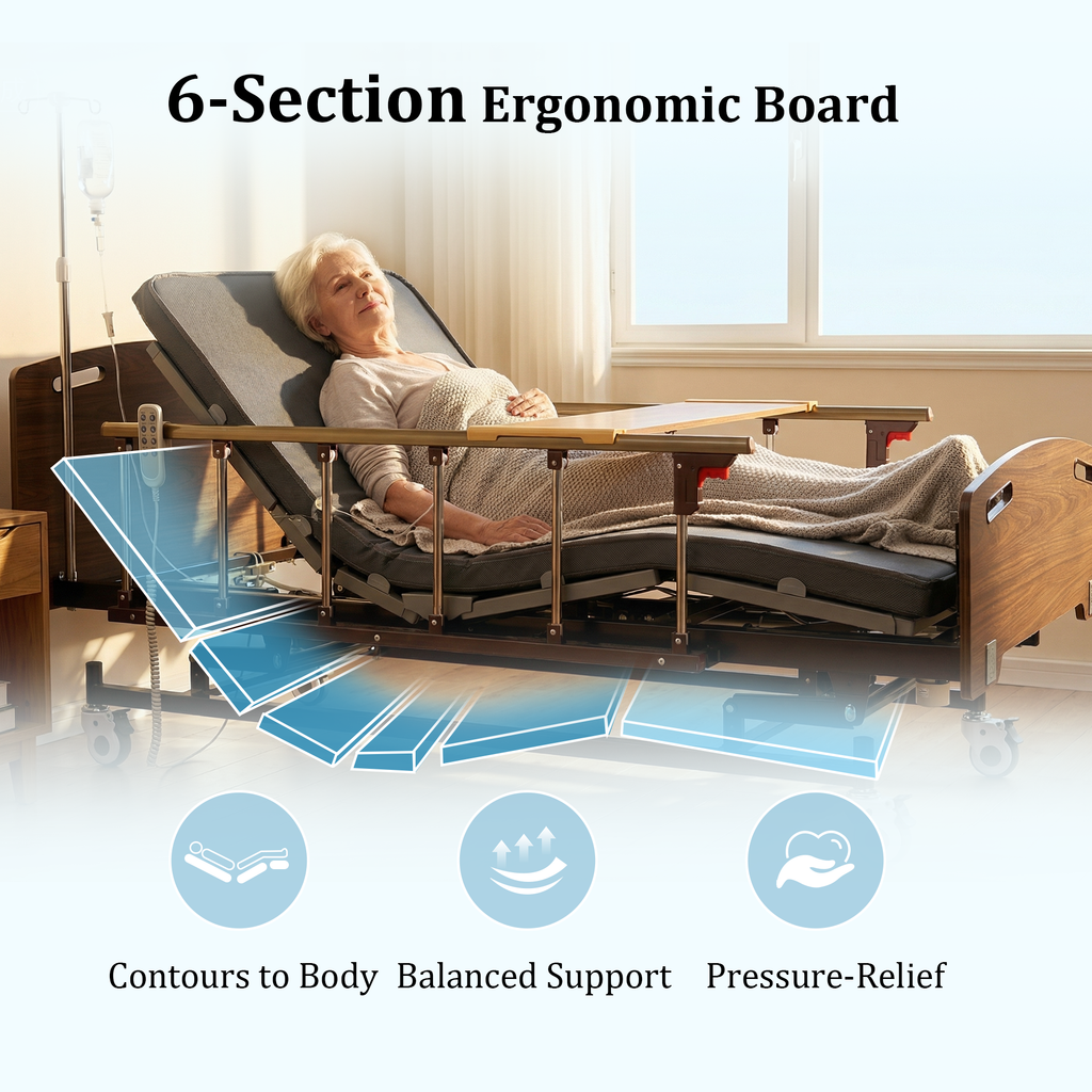 MediNex All-Function Electric Medical Bed with Height Adjustment, Back Lift & Leg Elevation