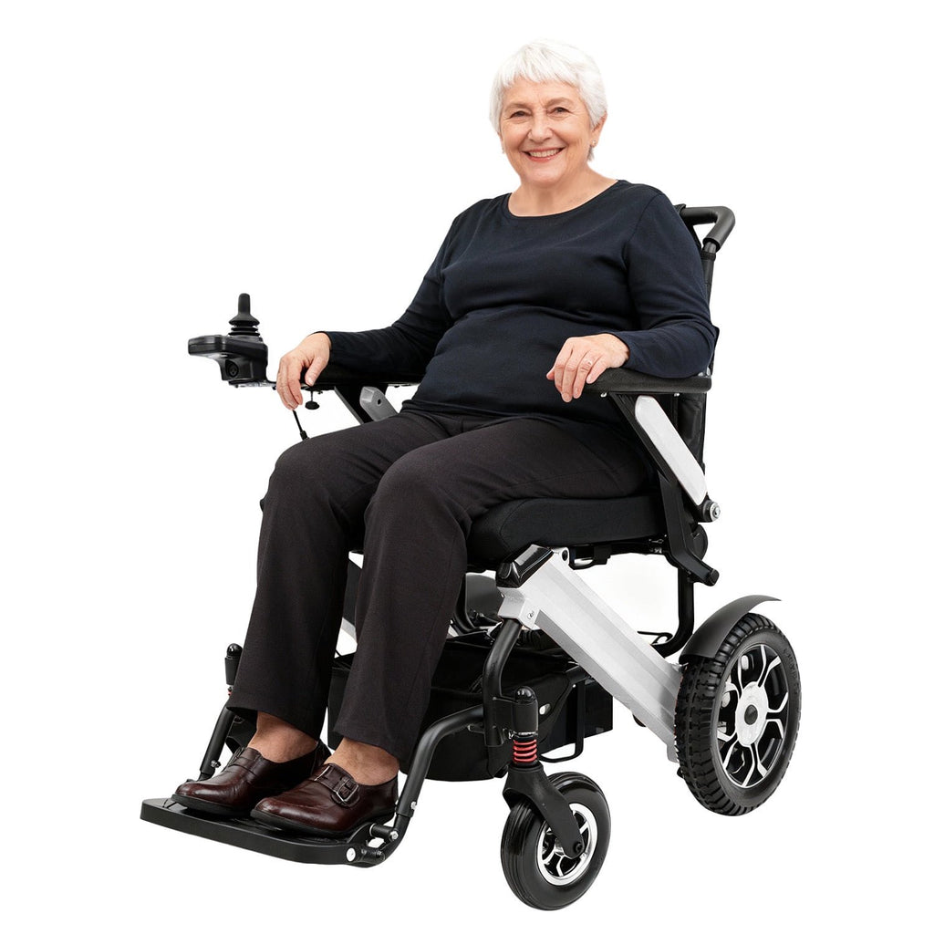 MediNex Electric Wheelchair Fashionable lightweight Silver &  Aluminum Alloy