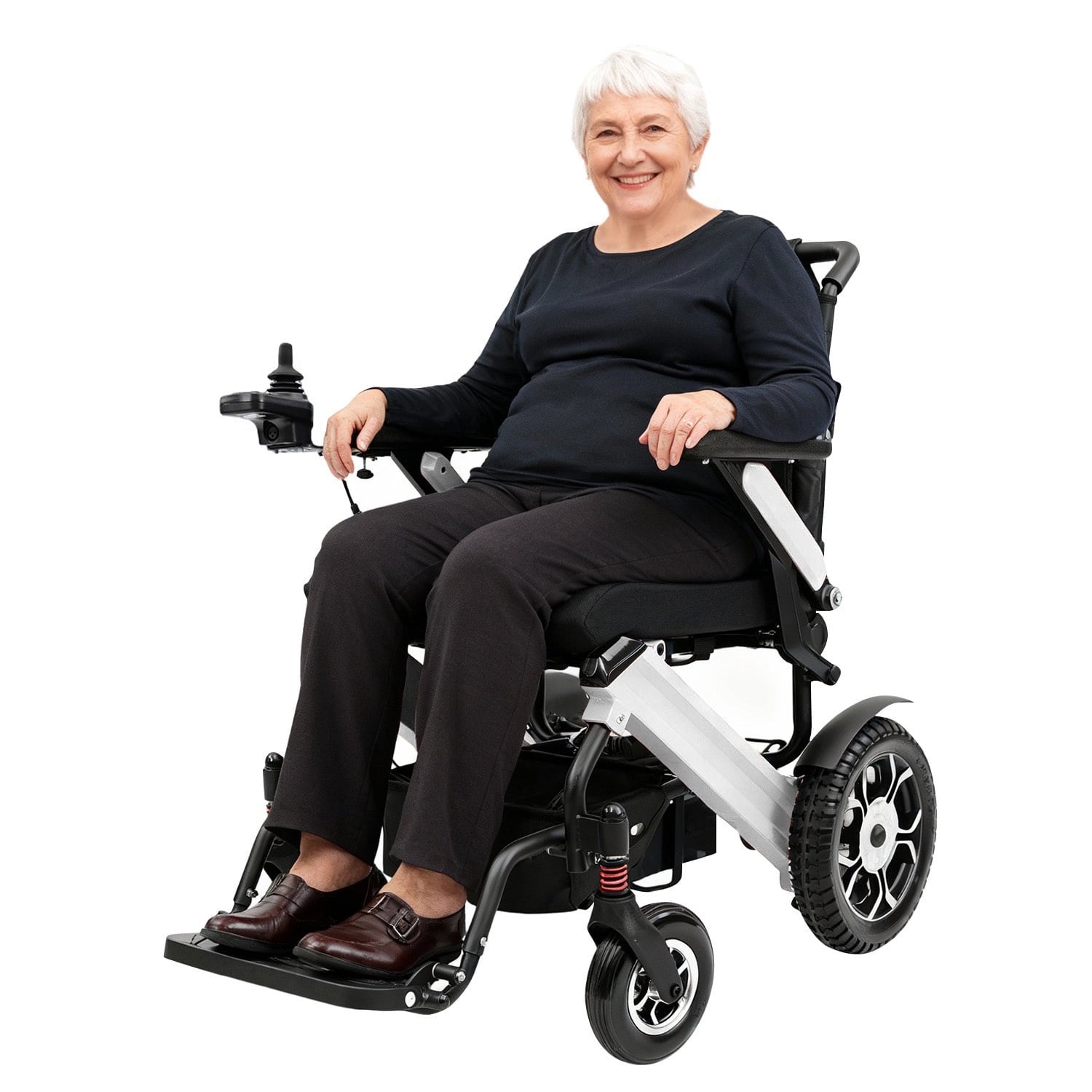 MediNex Electric Wheelchair Fashionable lightweight Silver &  Aluminum Alloy