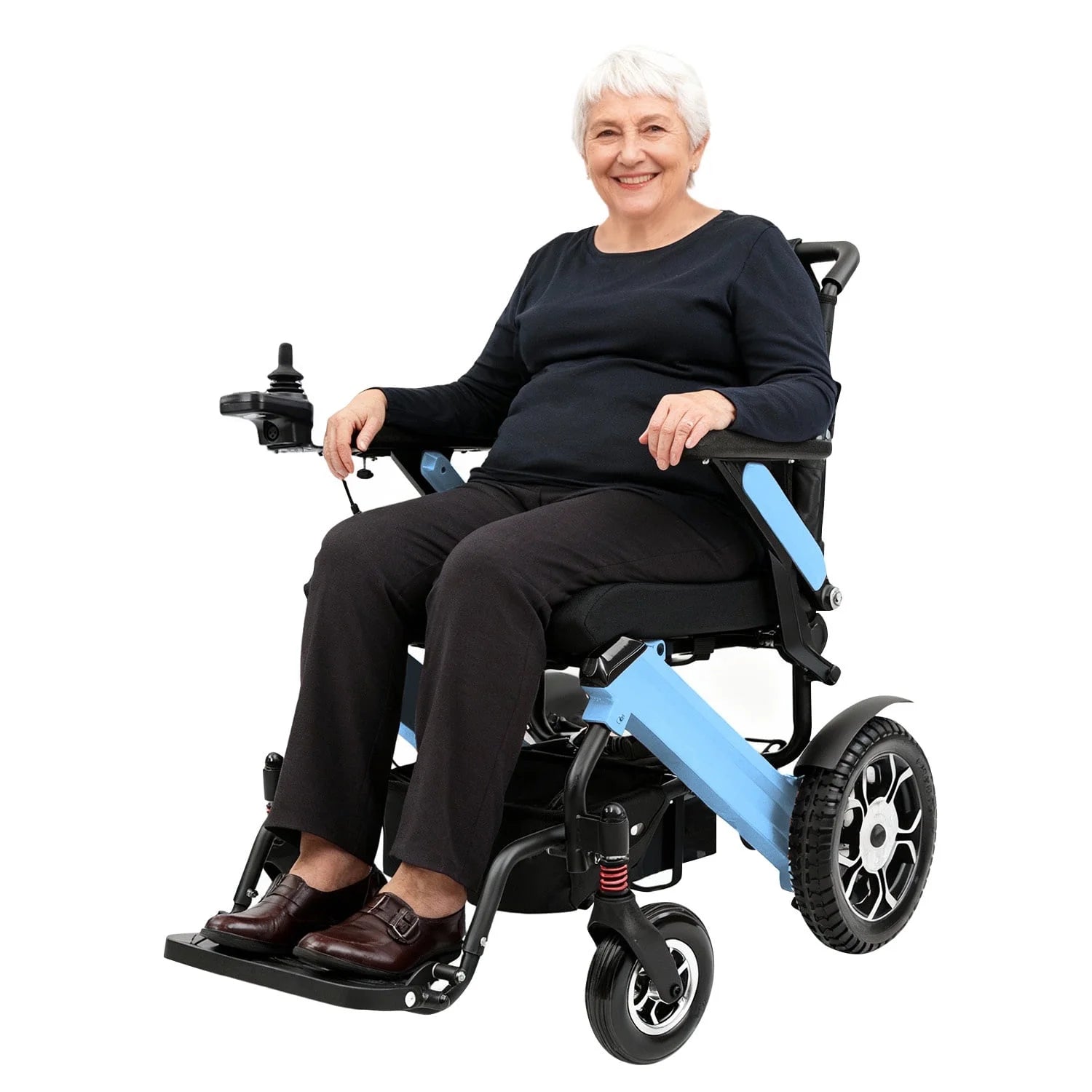 MediNex Electric Wheelchair Fashionable lightweight Blue &  Aluminum Alloy