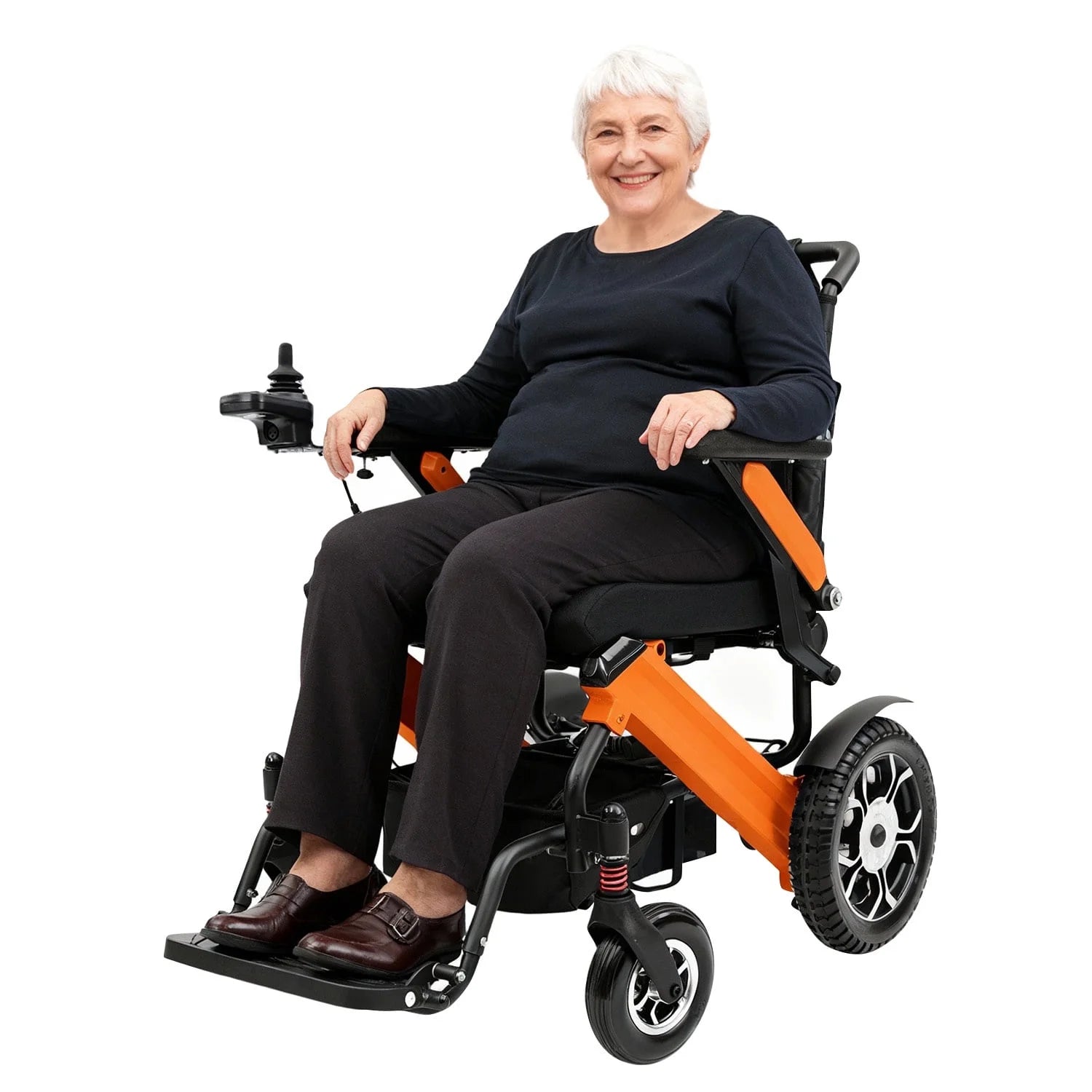 MediNex Electric Wheelchair Fashionable lightweight Orange &  Aluminum Alloy