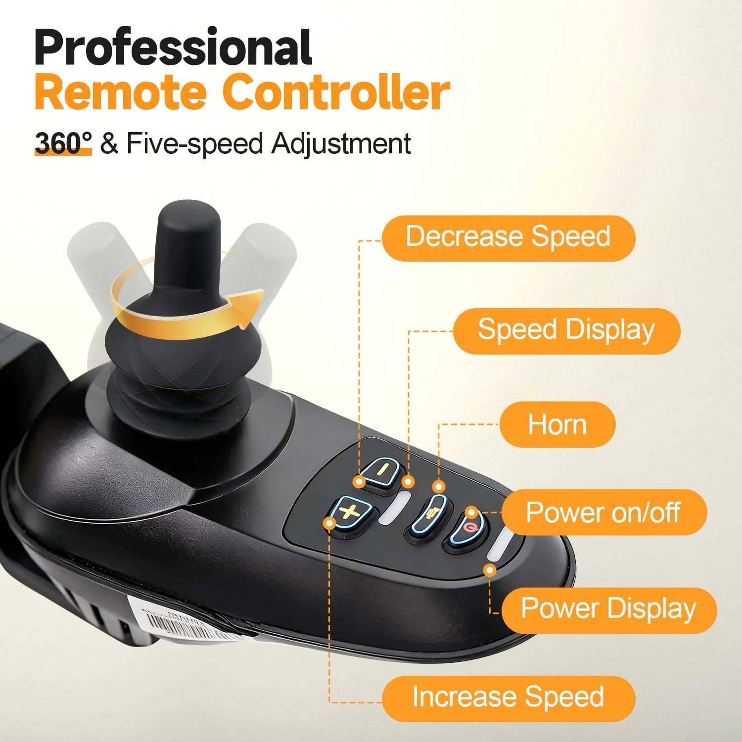 MediNex Lightweight Foldable Electric Wheelchair   Orange& Giant